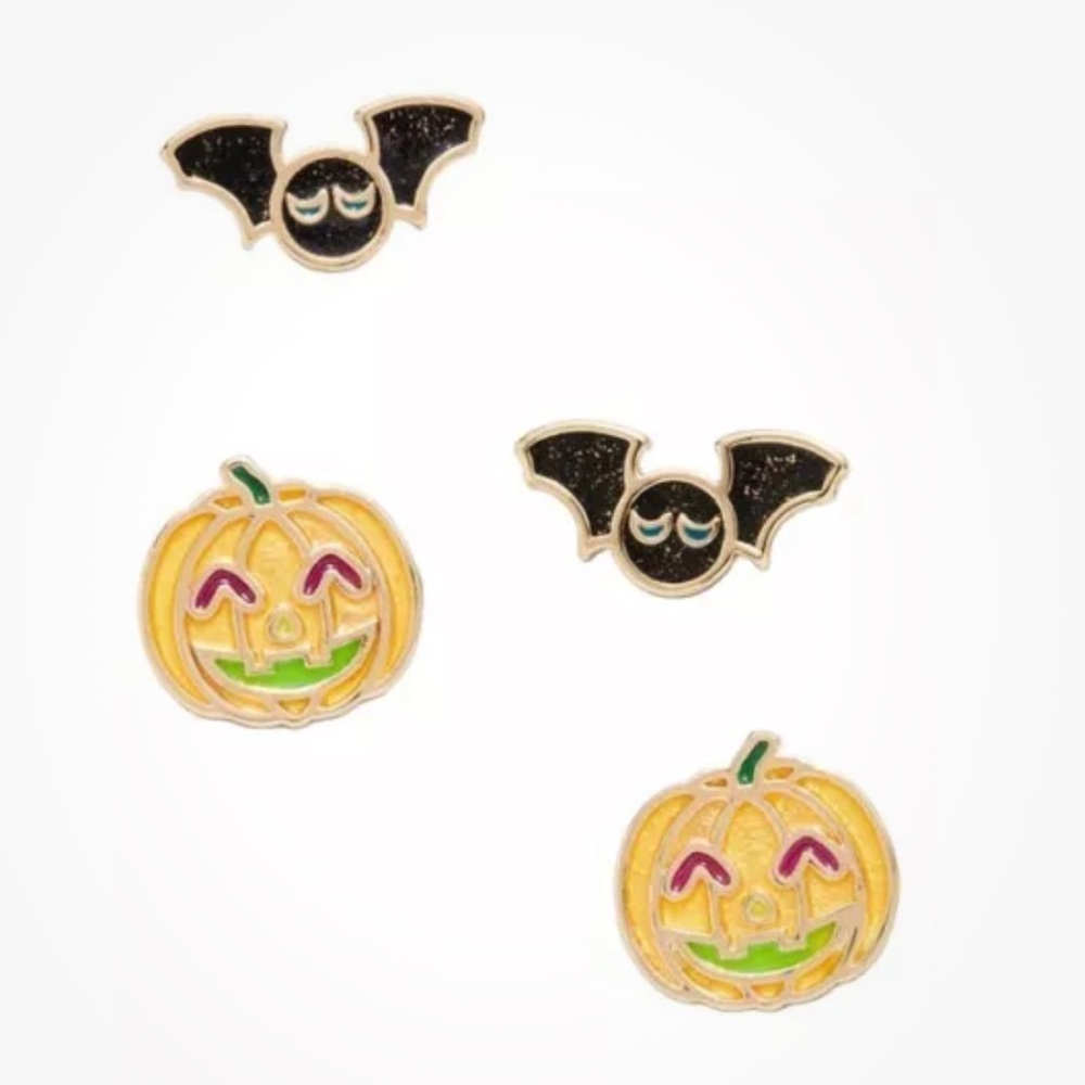 Baublebar ‘Creepy Creatures Perfect for Halloween’ 2 Set Earrings; Pumpkins/Bats